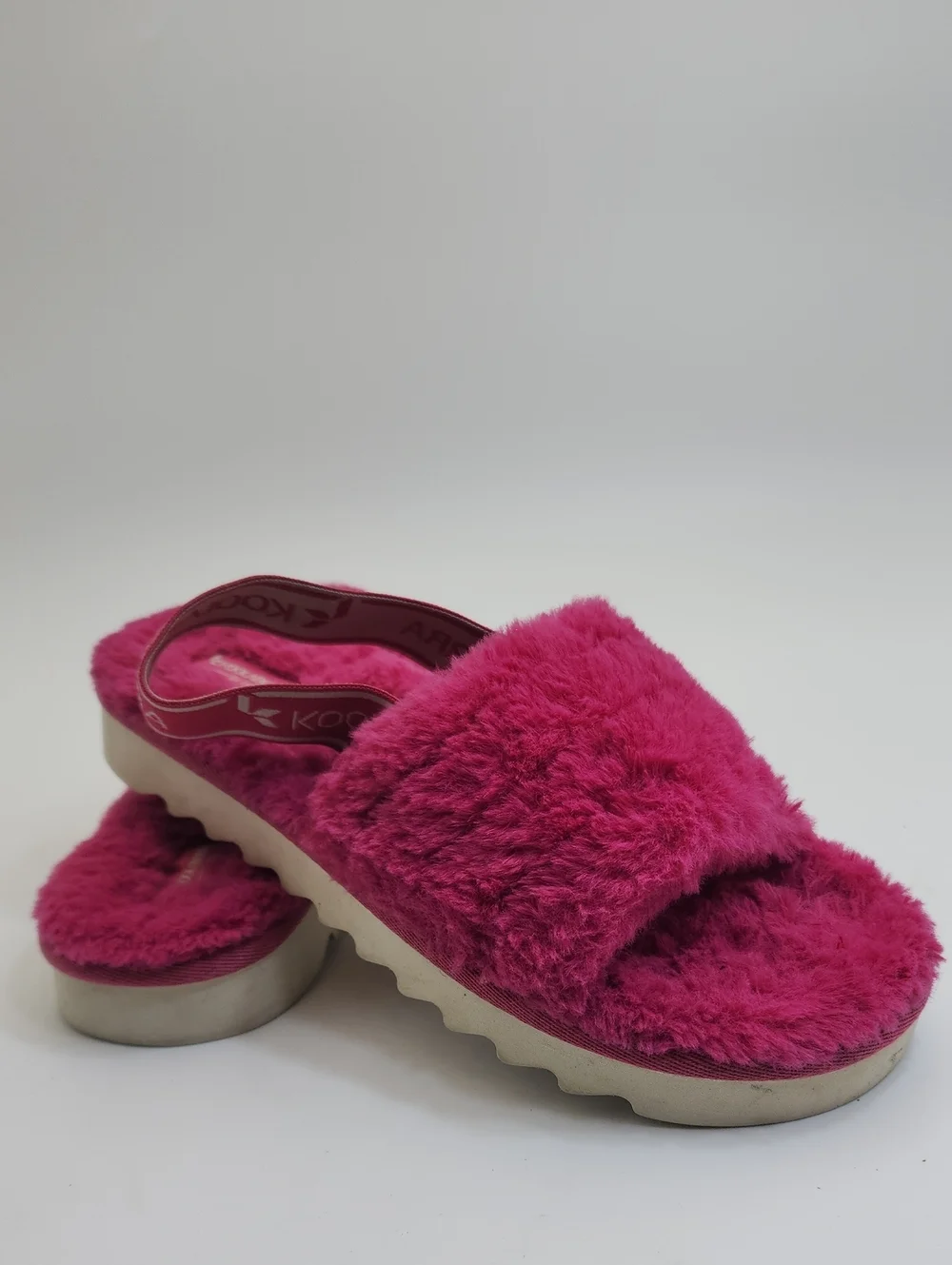 Koolaburra by UGG Kid's Backstrap Slide Sandals Fuzz'n Raspberry Rose Size US 4
